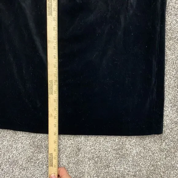 Vintage ‎ Velvet Skirt womens XL  Black witchy y2k  Minimalist goth zip - Picture 9 of 12